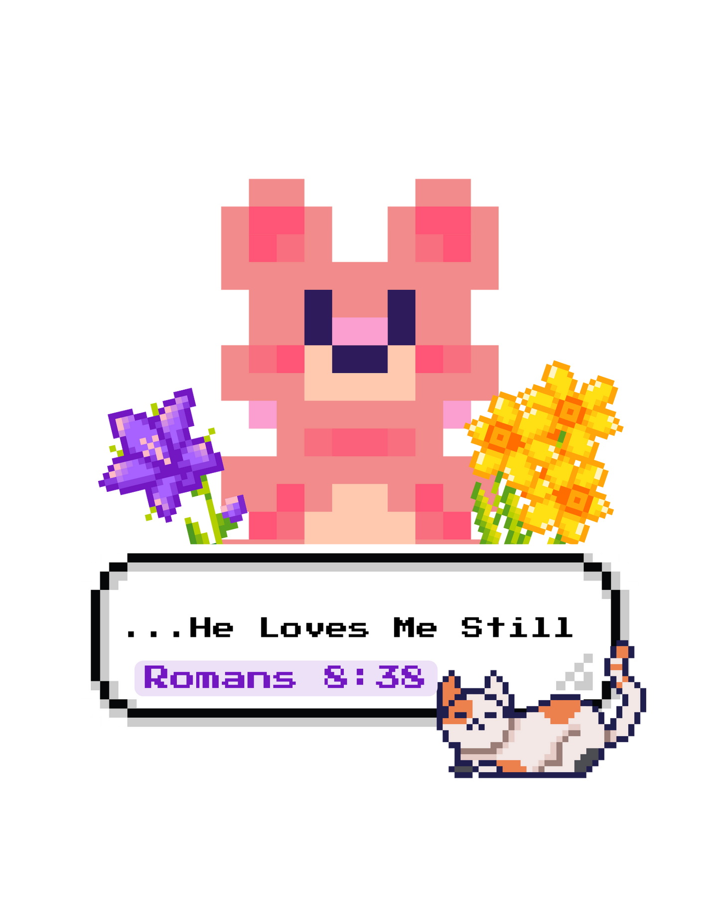 π He Loves Me Still Sticker Sheet β Christian Encouragement Pixel Art π